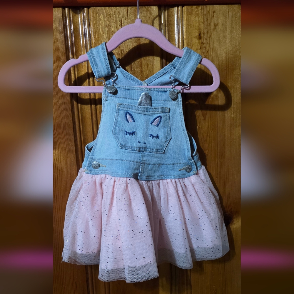 OshKosh B'gosh Denim and Pink Overalls